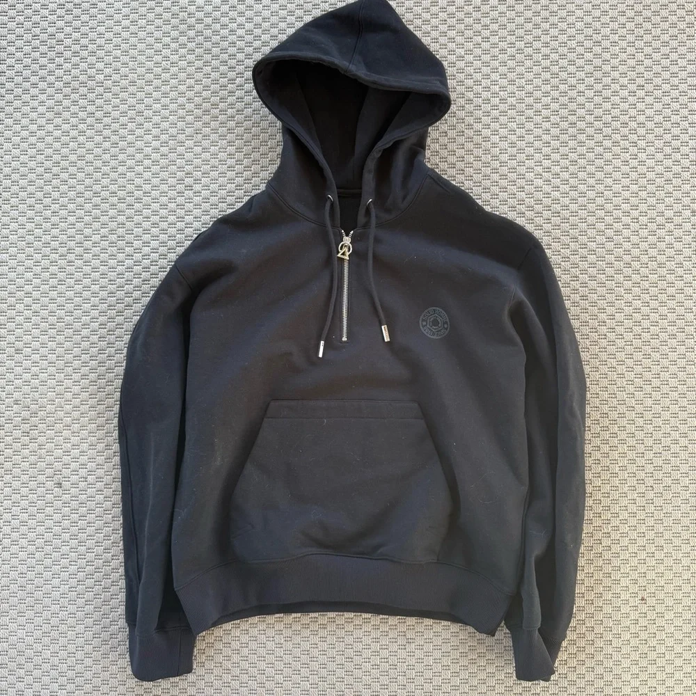 Solid Homme black quarter zip hooded hoodie sweater - Picture 1 of 5